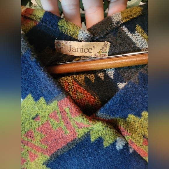 Janice | Aztec Geometric Print Poncho Shawl Boho Knit Cape | One Size - Picture 10 of 10